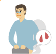潰瘍性⼤腸炎の主な症状:発熱