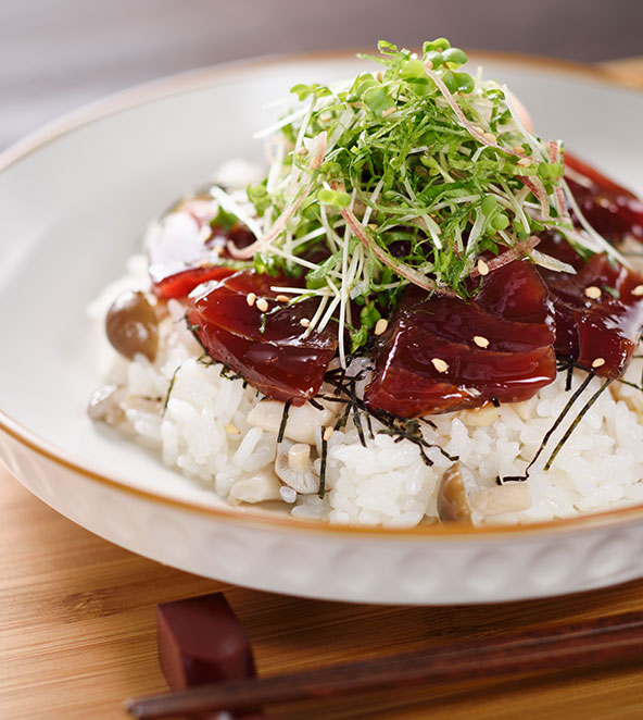 漬けまぐろと香り野菜のお手軽ちらし