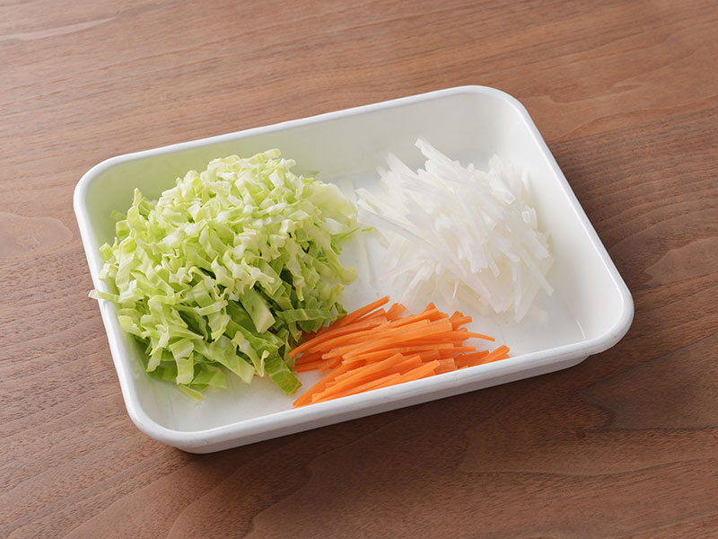 切った野菜の様子